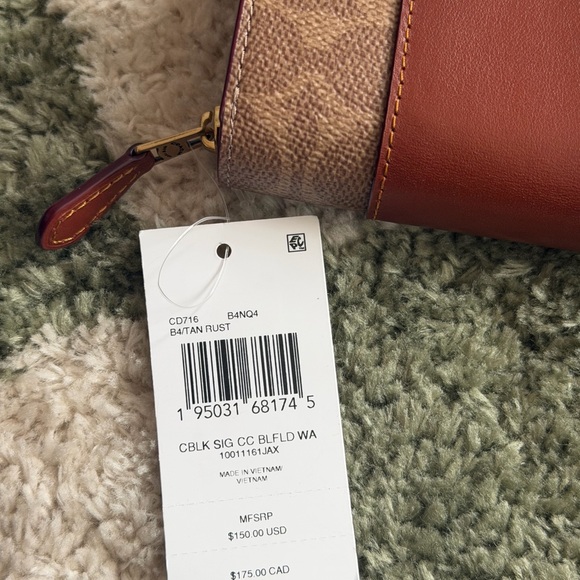 Coach Signature Brown and Tan Wallet - Picture 2 of 6